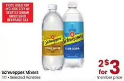 Safeway Schweppes Mixers offer