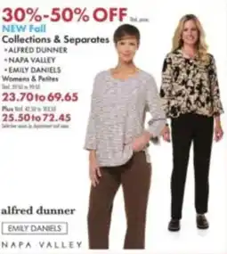 Boscov's Alfred dunner women's & petites collections & separates offer