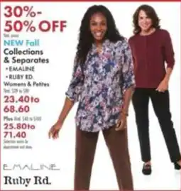 Boscov's Emaline Ruby Rd. New Fall Collections & Separates offer