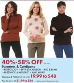 Boscov's Sweaters & Cardigans offer