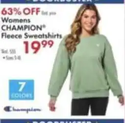 Boscov's Womens Champion Fleece Sweatshirts offer