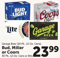 Food City Garage Beer, Bud, Miller or Coors offer