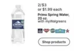 Walgreens Primo spring water offer