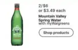 Walgreens Mountain Valley Spring Water offer