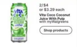 Walgreens Vita Coco Coconut Juice With Pulp offer