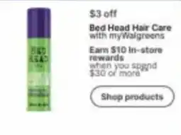 Walgreens Bed Head Hair Care offer