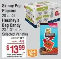 Smart & Final Skinny Pop Popcorn or Hershey's Bag Candy offer