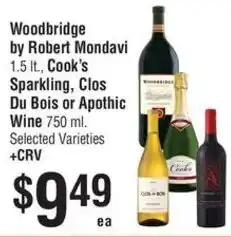 Smart & Final Woodbridge by Robert Mondavi Sparkling, Clos Du Bois or Apothic Wine offer