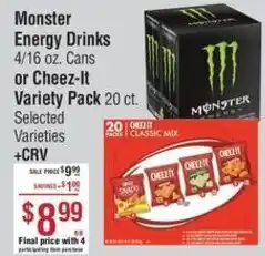 Monster Energy Drinks or Cheez-It Variety Pack