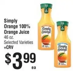 Smart & Final Simply Orange 100% Orange Juice offer