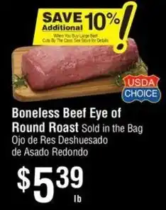 Smart & Final Boneless Beef Eye of Round Roast offer