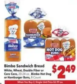 Vallarta Supermarkets Bimbo Sandwich Bread offer