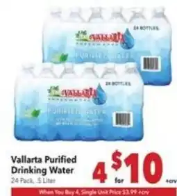 Vallarta Supermarkets Vallarta purified drinking water offer