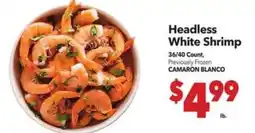 Vallarta Supermarkets Camaron Blanco Headless White Shrimp offer