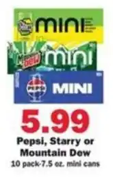Schnucks Pepsi, Starry or Mountain Dew offer