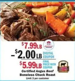 Schnucks Certified Angus Beef Boneless Chuck Roast offer