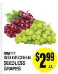 Arlan's Market Sweet red or green seedless grapes offer