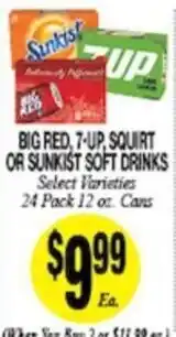 Arlan's Market Big Red, 7-Up, Squirt or Sunkist soft drinks offer