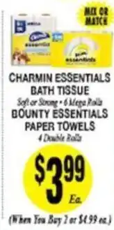 Arlan's Market Charmin Essentials Bath Tissue Bounty Essentials Paper Towels offer