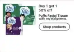 Walgreens Puffs Facial Tissue offer