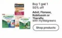 Walgreens Advil, Flonase, Robitussin or Theraflu offer