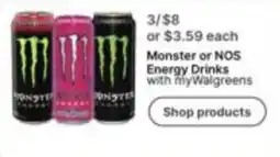 Walgreens Monster or NOS Energy Drinks offer