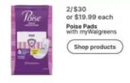 Walgreens Poise Pads offer