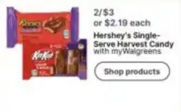 Walgreens Hershey's Single-Serve Harvest Candy offer