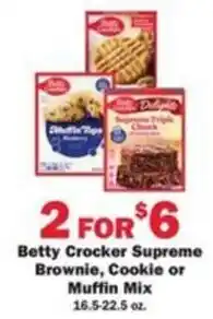 Schnucks Betty Crocker Supreme Brownie, Cookie or Muffin Mix offer