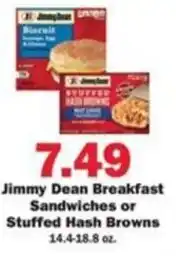 Schnucks Jimmy Dean Breakfast Sandwiches or Stuffed Hash Browns offer