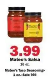 Schnucks Mateo's Salsa offer