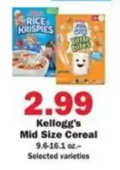 Schnucks Kellogg's Mid Size Cereal offer