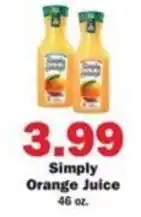 Schnucks Simply Orange Juice offer