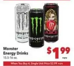 Vallarta Supermarkets Monster Energy Drinks offer