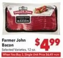 Vallarta Supermarkets Farmer John Bacon offer