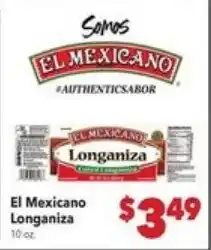 Vallarta Supermarkets El Mexicano Longaniza offer