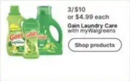 Walgreens Gain Laundry Care offer