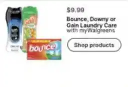 Walgreens Bounce, Downy or Gain Laundry Care offer