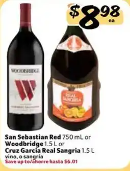 Fresco y Más San Sebastian Red or Woodbridge or Cruz Garcia Real Sangria offer
