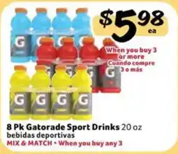 Fresco y Más 8 Pk Gatorade Sport Drinks offer