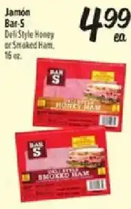 Fiesta Mart Jamón Bar-S Deli Style Honey or Smoked Ham offer