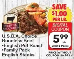 Fairplay Certified Angus Beef U.S.D.A. Choice Boneless Beef offer