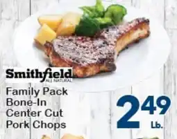 Fairplay Smithfield all natural family pack bone-in center cut pork chops offer