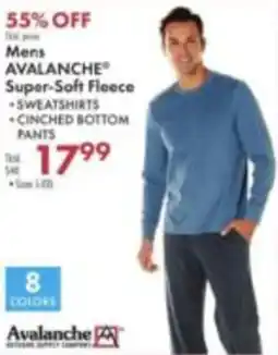 Boscov's Avalanche mens super-soft fleece sweatshirts and cinched bottom pants offer