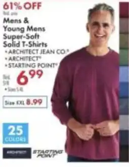 Boscov's Architect Jean Co. Mens & Young Mens Super-Soft Solid T-Shirts offer