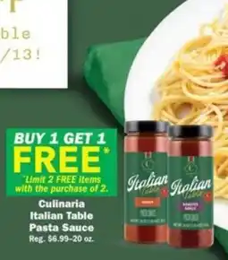 Schnucks Culinaria Italian Table Pasta Sauce offer