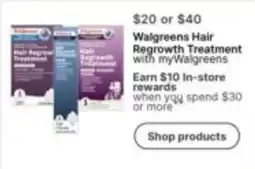 Walgreens Walgreens Hair Regrowth Treatment offer