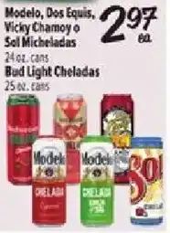 Fiesta Mart Modelo Dos Equis, Vicky Chamoy or Sol Micheladas offer