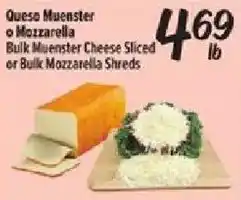 Queso Muenster or Mozzarella