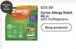 Walgreens Zyrtec Allergy Relief offer